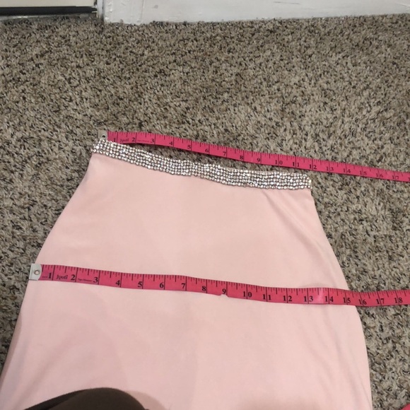 Sherri Hill Maxi Skirt Size 00 Pastel Pink Rhinestone Pearl - Picture 5 of 7